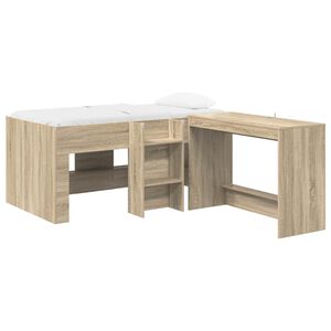 vidaXL Barneseng med skrivebord 2 stk. Sonoma eik Konstruert tre
