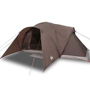 vidaXL Kuppeltelt for camping 6 personer brun vanntett