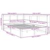 vidaXL Seng med bokhylle uten madrass voksbrun 120x200 cm heltre furu