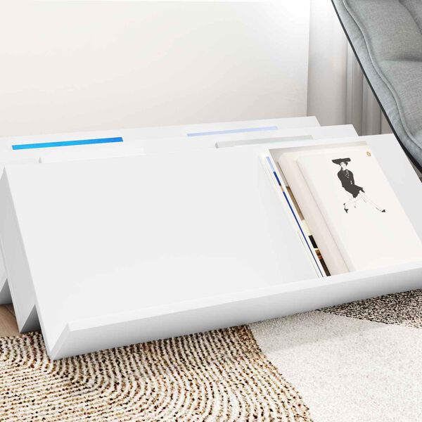 vidaXL Magasinreol med hylle Hvit 90 x 53 x 28,5 cm Konstruert tre