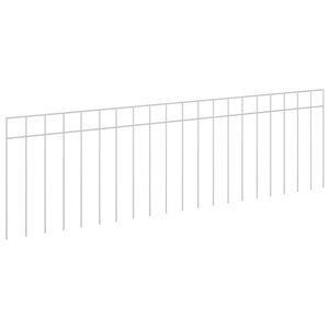 vidaXL Hagegjerdepanel 24 stk. 100 x 30 cm Galvanisert st&aring;l S&oslash;lv