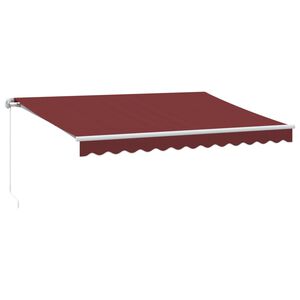vidaXL Manuell uttrekkbar markise burgunder 350x250 cm