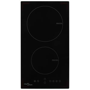 vidaXL Induksjonskomfyr med 2 plater ber&oslash;ringskontroll glass 3500 W