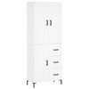 vidaXL Highboard hvit 69,5x34x180 cm konstruert tre