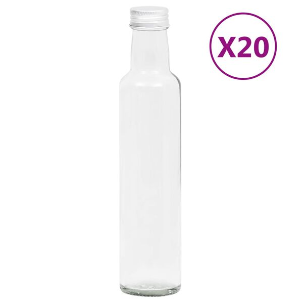 vidaXL Sm&aring; glassflasker 260 ml med skrulokk 20 stk