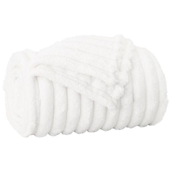 vidaXL Kastteppe Hvit 240 x 220 cm Fleece