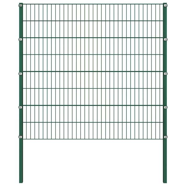 vidaXL Gjerdepanel med stolper jern 176,5x160 cm gr&oslash;nn