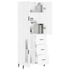 vidaXL Highboard hvit 69,5x34x180 cm konstruert tre