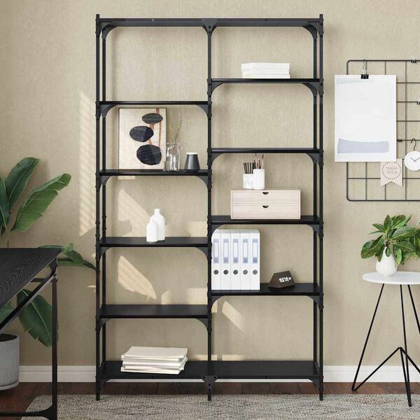 vidaXL Bokhylle Svart eik 100 x 32 x 170 cm Konstruert tre