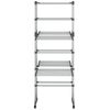 vidaXL Tørkestativ med hjul 3 etasjer sølv 60x70x129 cm
