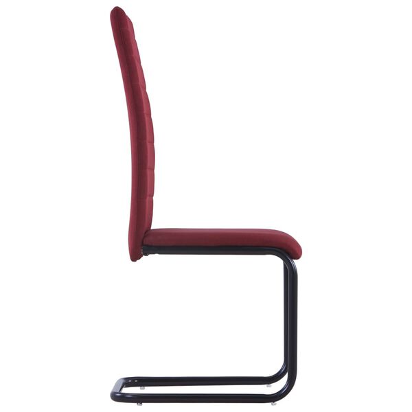 vidaXL Frittbærende spisestoler 2 stk vinrød stoff