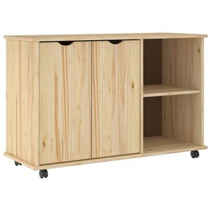 vidaXL Rullende skap med hjul Brun 100 x 39 x 65,5 cm Massiv furu