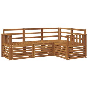 vidaXL Sofasett 4 pcs Naturlig Solid akasietre