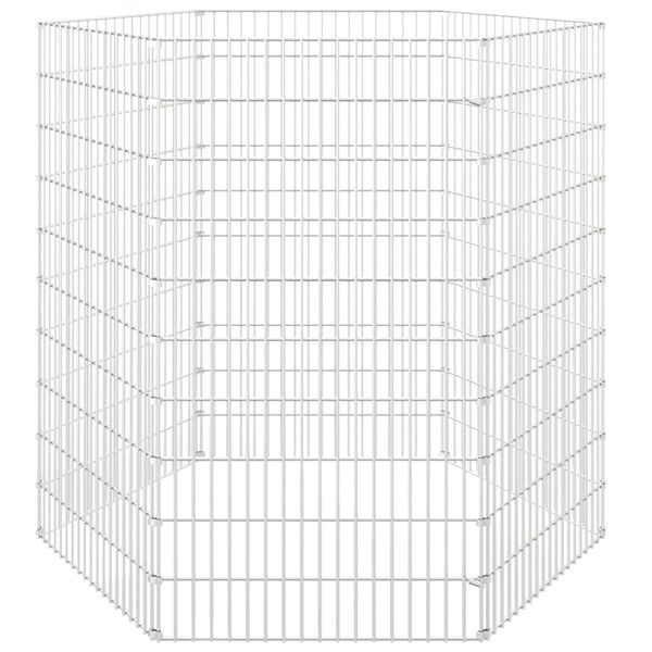 vidaXL Dyregrind 6 paneler 54x100 cm galvanisert jern