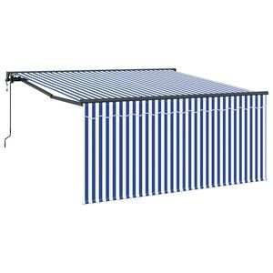 vidaXL Uttrekkbar markise Bl&aring; og hvit 300 x 250 cm