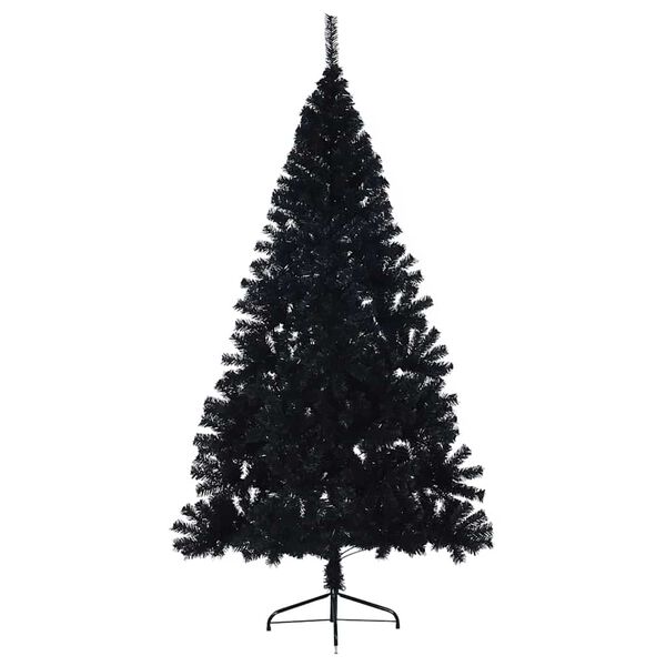 vidaXL Kunstig Forh&aring;ndsopplyst Juletre med 300 LED Svart 240 cm PVC