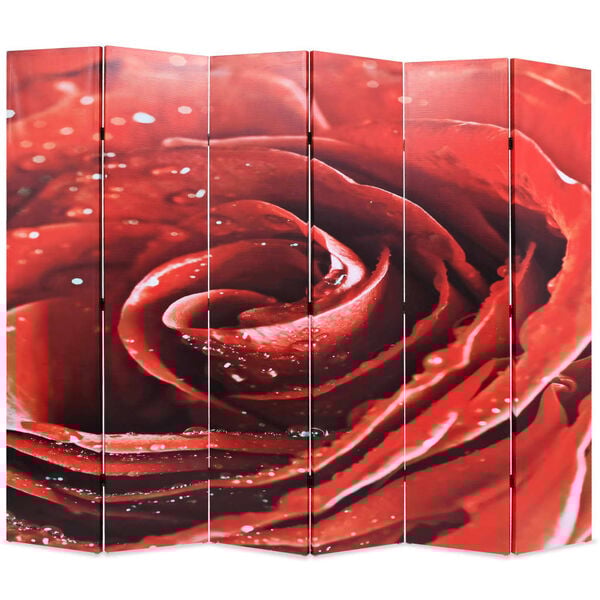 vidaXL Sammenleggbar romdeler 228x170 cm rose r&oslash;d