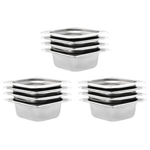 vidaXL Gastronormbeholdere 12 stk GN 1/6 65 mm rustfritt st&aring;l
