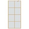 vidaXL Walk-in Dusjvegg Gull 90 x 195 cm herdet glass