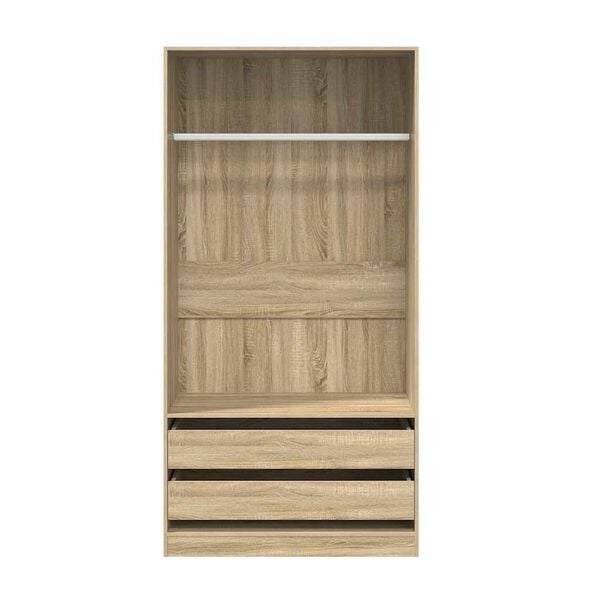 vidaXL Garderobe sonoma eik 100x50x200 cm konstruert tre