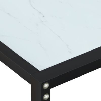 vidaXL Konsollbord hvit marmor 200x35x75,5 cm herdet glass