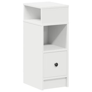 vidaXL Nattbord med skuff hvit 25x31x66 cm