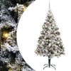vidaXL Kunstig juletre med 300 LED Hvit 180 cm PVC og St&aring;l og Plast