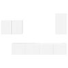 vidaXL TV vegghyllesett Veggmontert 4 pcs Hvit Konstruert tre