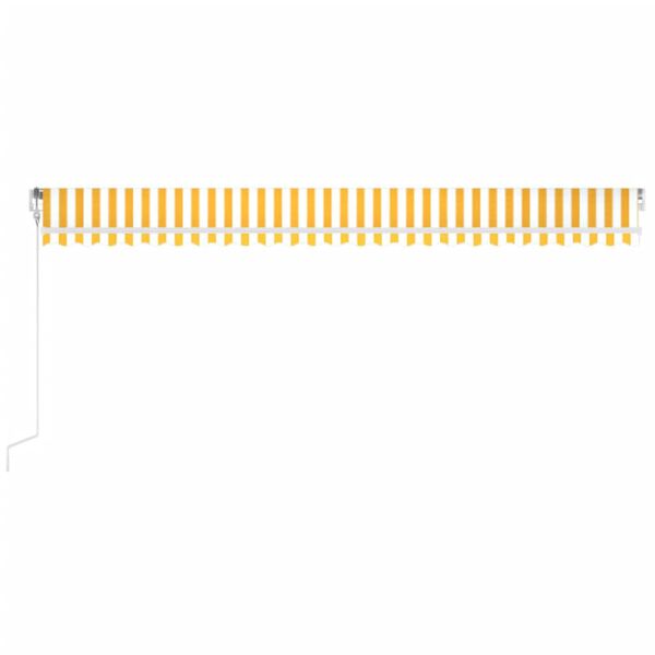 vidaXL Automatisk markise med vindsensor og LED 600x350 cm gul/hvit