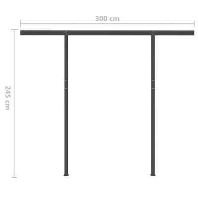 vidaXL Automatisk uttrekkbar markise med stolper 3,5x2,5 m kremhvit