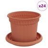 vidaXL Plantepotter 24 pcs Klinker R&oslash;d &Oslash; 12,5 x 10 cm Plast