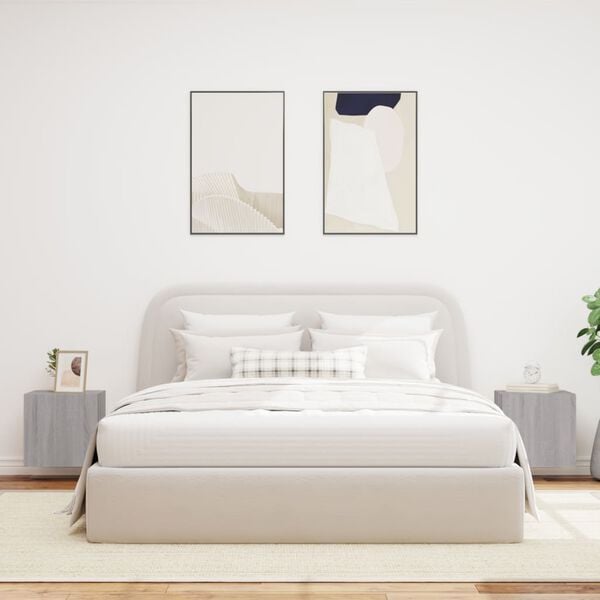 vidaXL Vegghengte TV-benker med LED 2 stk gr&aring; sonoma 40,5x35x40 cm