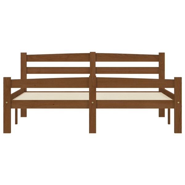 vidaXL Sengeramme honningbrun heltre furu 120x200 cm