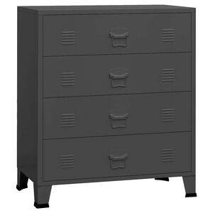 vidaXL Industriell kommode antrasitt 78x40x93 cm metall