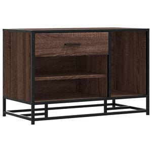vidaXL Skobenk brun eik 80x40x53,5 cm konstruert tre og metall