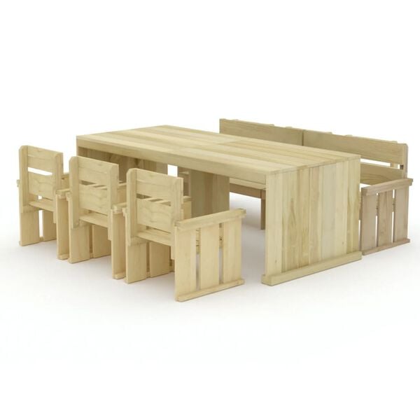 vidaXL Spisestue til hage 5 stk impregnert furu