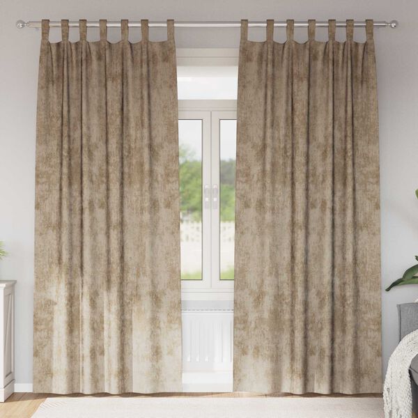 vidaXL Fløyel Gardiner 2 pcs champagne 245 x 140 cm Fløyel