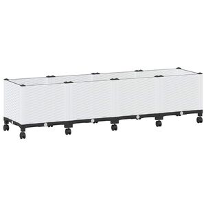 vidaXL Hagekrukke med hjul Hvit 160 x 40 x 48 cm PP