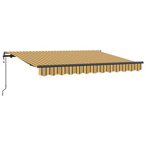 vidaXL Uttrekkbar markise Gul og Gr&aring; 250 x 200 cm stoff