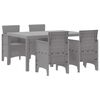 vidaXL Hage Spisegruppe 5 pcs Lysegr&aring; Polt rattan
