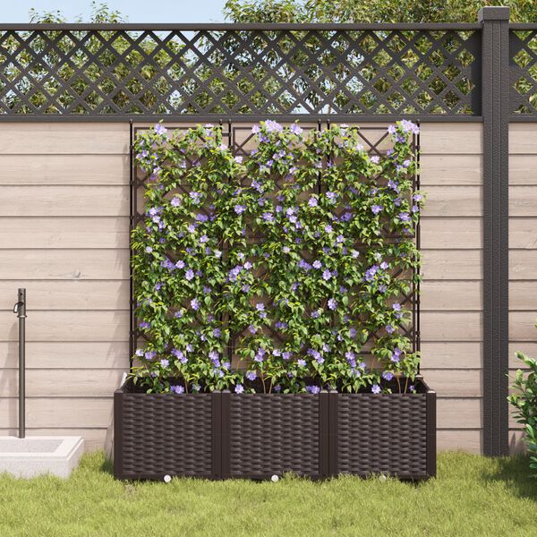 vidaXL Hageblomsterpotte 3 pcs Brun 120 x 40 x 143 cm St&aring;l