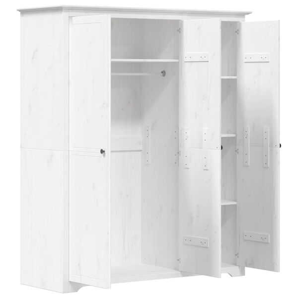 vidaXL Garderobe BODO hvit 146x53,5x173 cm heltre furu