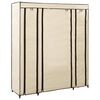 vidaXL Garderobeskap med rom og stenger krem 150x45x176 cm stoff