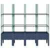 vidaXL Plantekasse med espalier blågrå 160x40x142,5 cm PP