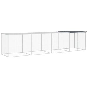vidaXL Kyllingbur med tak antrasitt 403x98x90 cm galvanisert st&aring;l