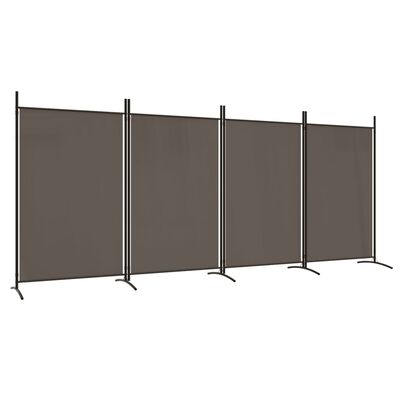 vidaXL Romdeler 4 paneler antrasitt 346x180 cm stoff