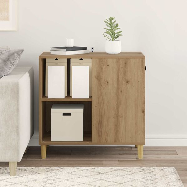 vidaXL Katt Hus Kunstnerisk Eik 72 x 42.5 x 70 cm Konstruert tre