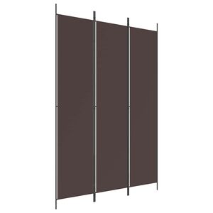 vidaXL Romdeler 3 paneler brun 150x220 cm stoff