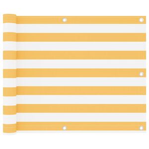 vidaXL Balkongskjerm hvit og gul 75x300 cm oxfordstoff