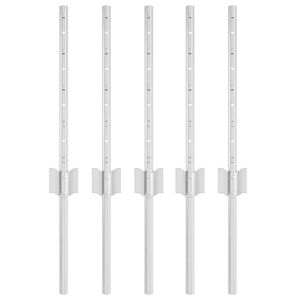 vidaXL Gjerdep&aring;le 5 pcs s&oslash;lv 40 cm St&aring;l